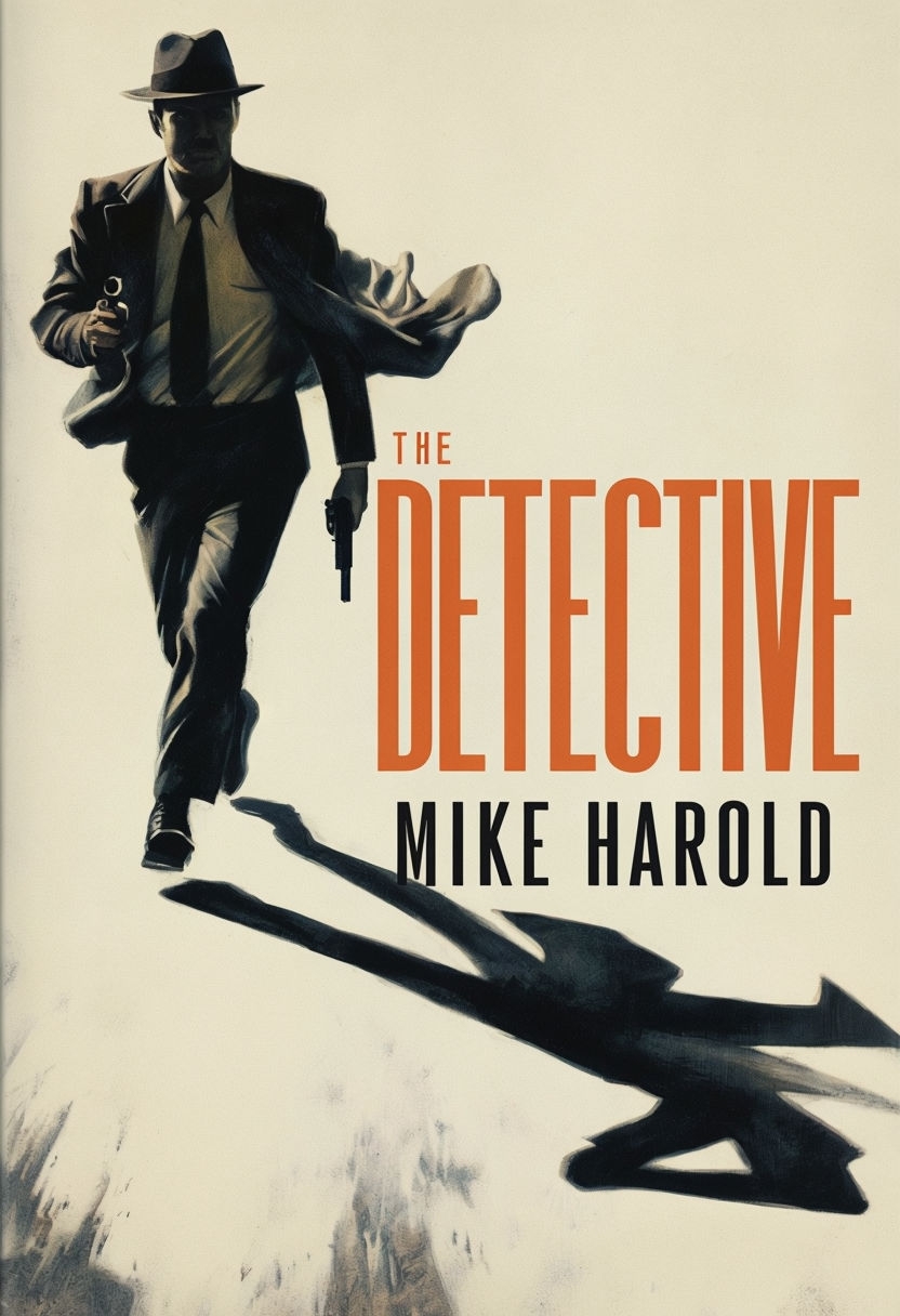 Minimalist Noir Detective Book Cover Design for EBook Cover