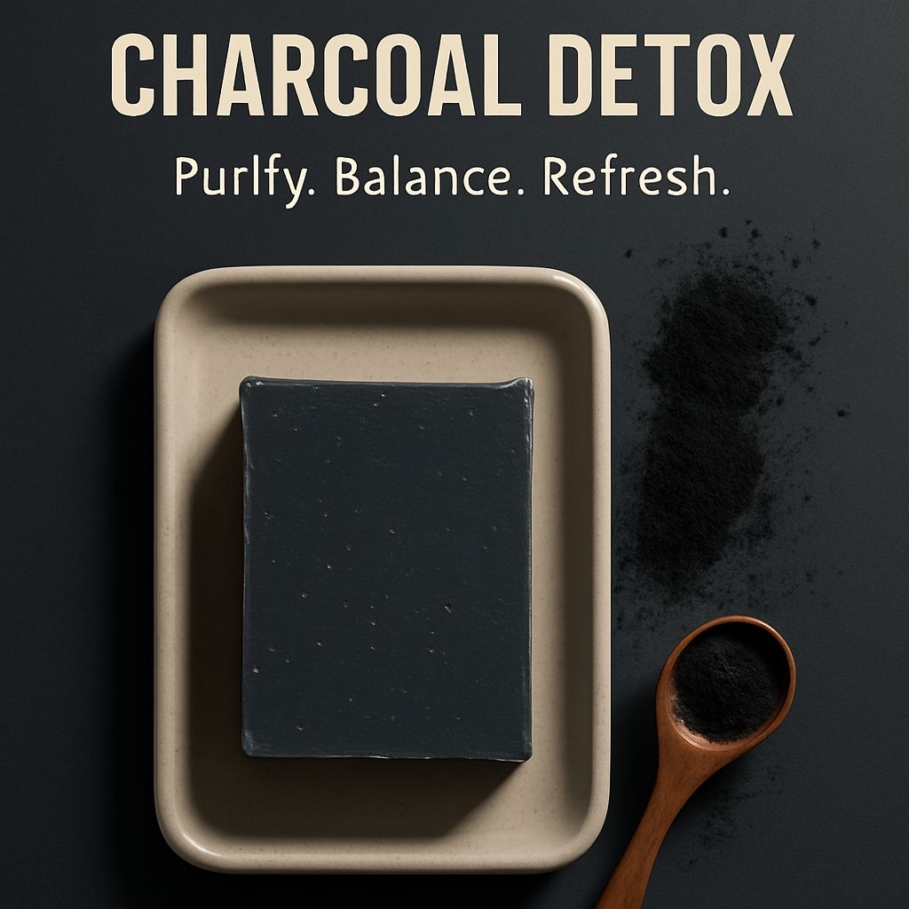 Charcoal Detox Soap Bar Minimalist Product Advertisement Ads