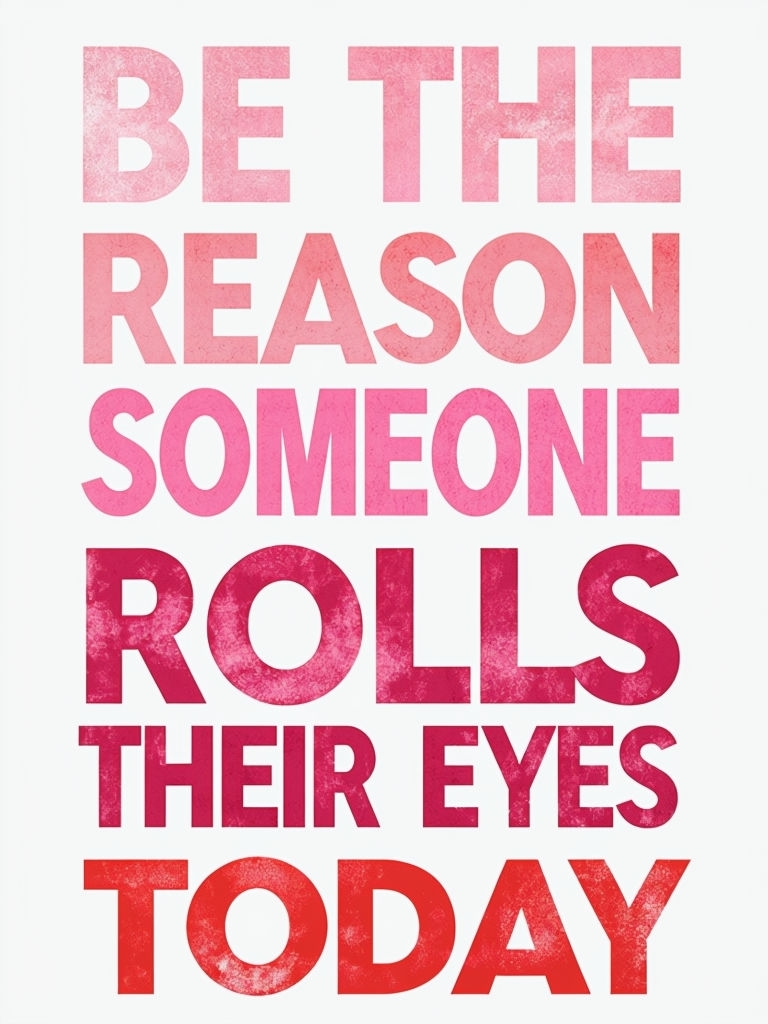 Be the Reason Someone Rolls Their Eyes Today Motivational Poster