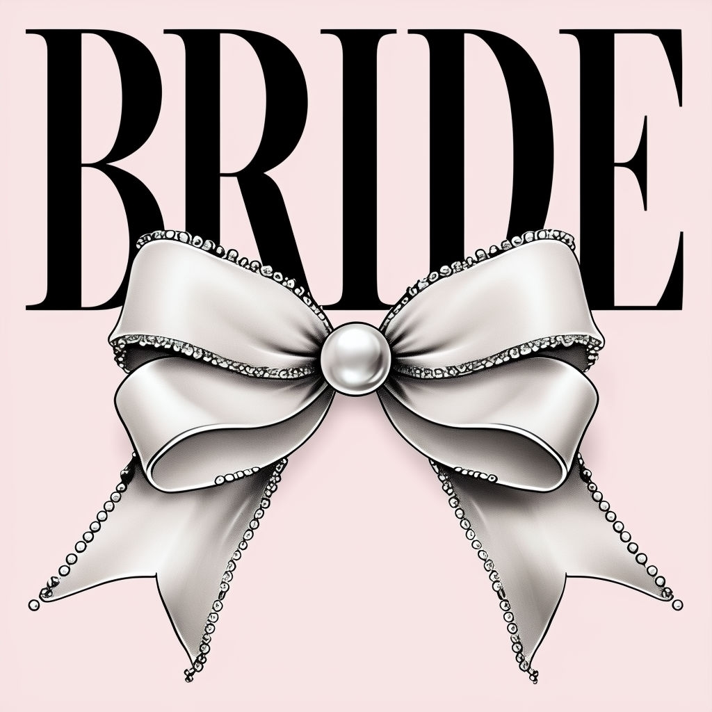 Elegant Bride Text with Stylized Bow Graphic T-Shirt