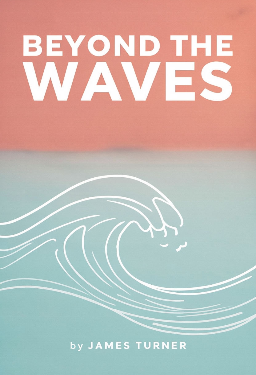 Minimalist Gradient Book Cover Design for 'Beyond the Waves' by James Turner EBook Cover