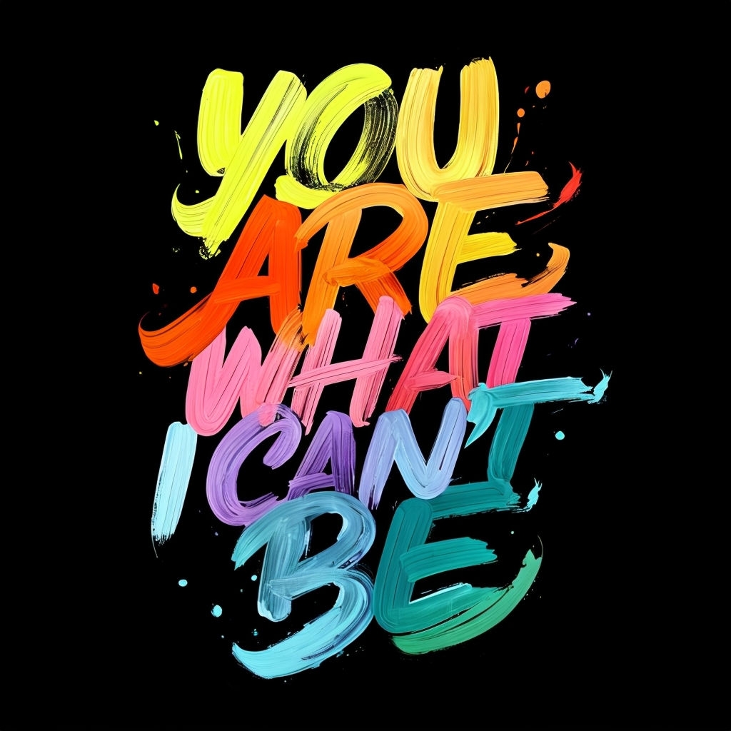 Vibrant Hand-Painted Typography You Are What I Can't Be Poster