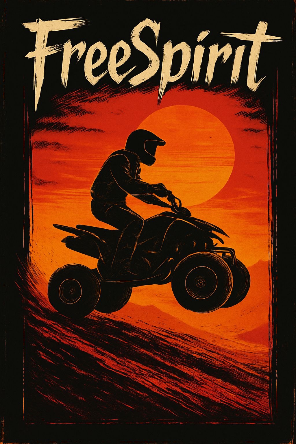 Adventurous Rider on Off-Road Vehicle at Sunset T-Shirt