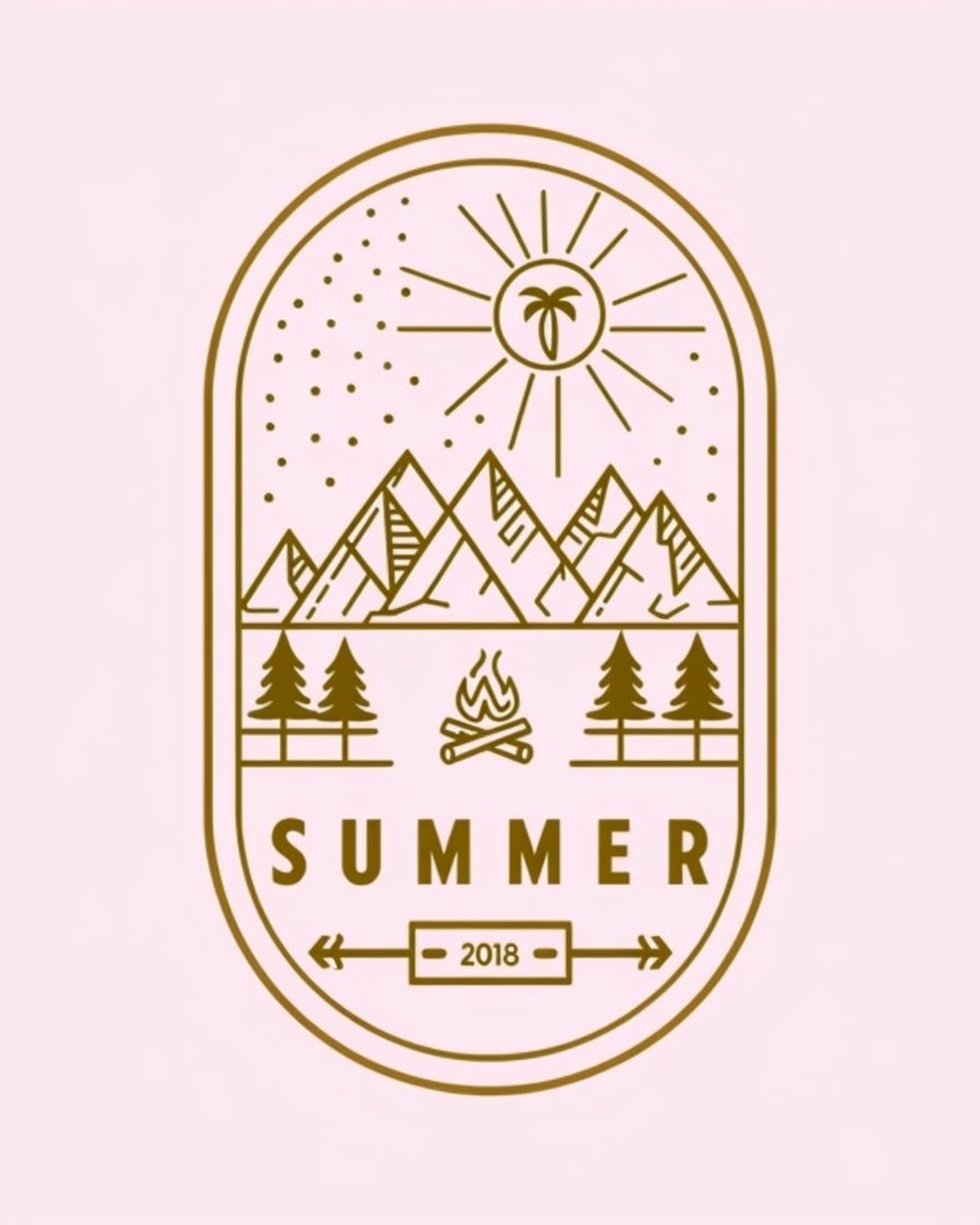 Minimalist Vintage Summer Adventure Emblem T-Shirt