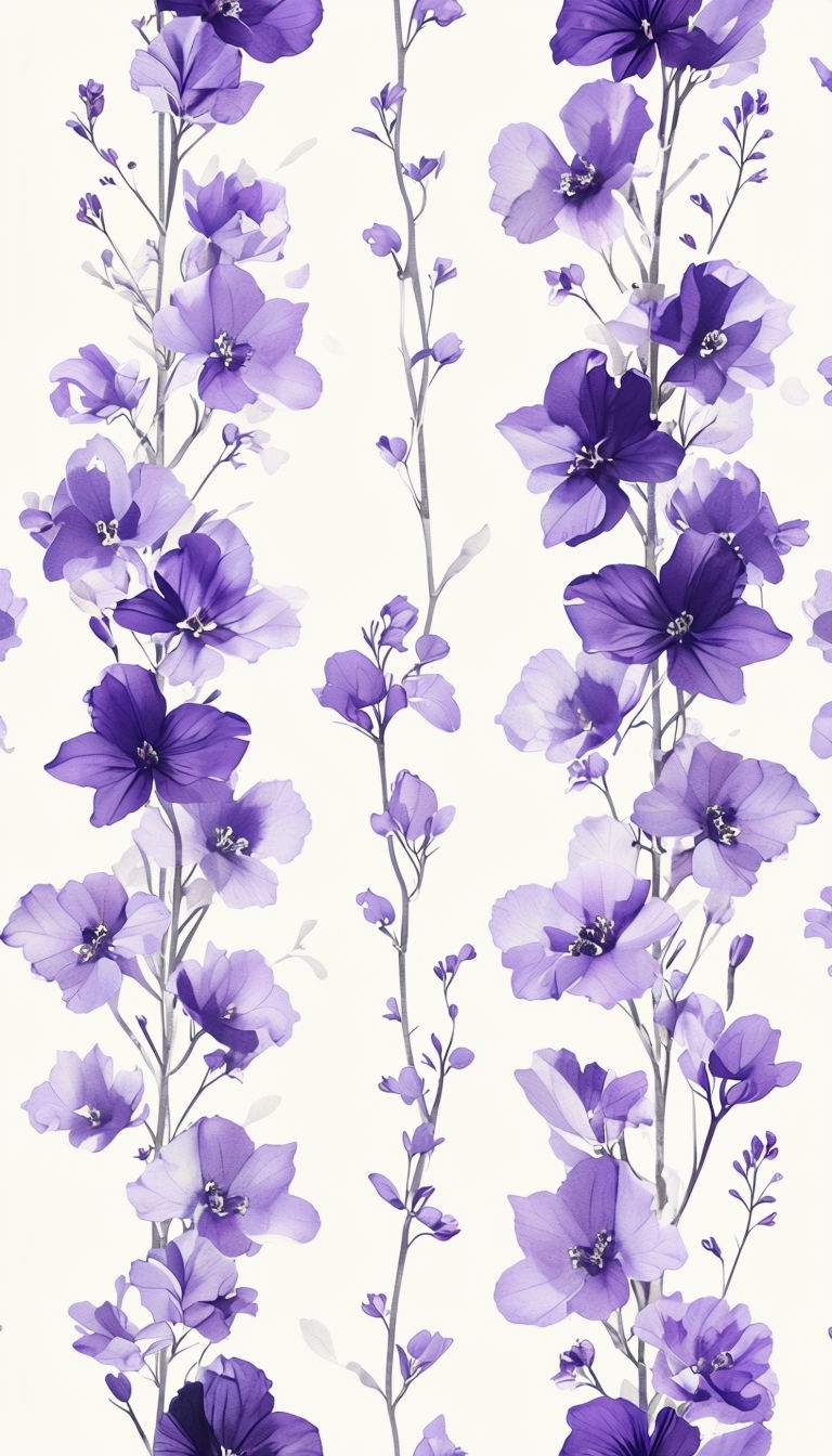 Elegant Lavender Floral Pattern on Cream Phone Case Cover