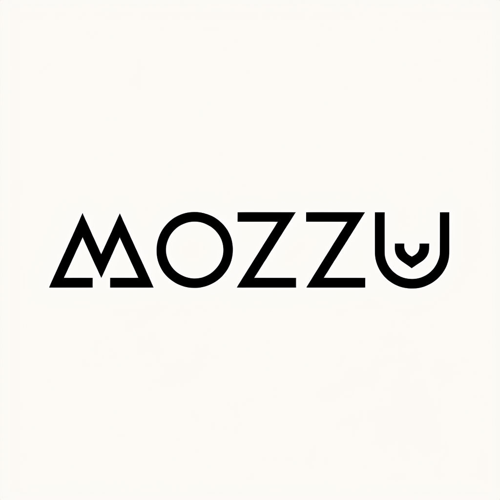 Modern Geometric Typography Logo Design for MOZZU Brand