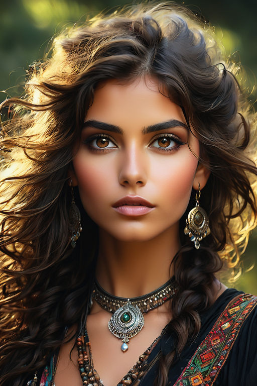 Portrait Of A Beautiful Gypsy Girl Named Mogli With Brown Sh By Erisen Playground