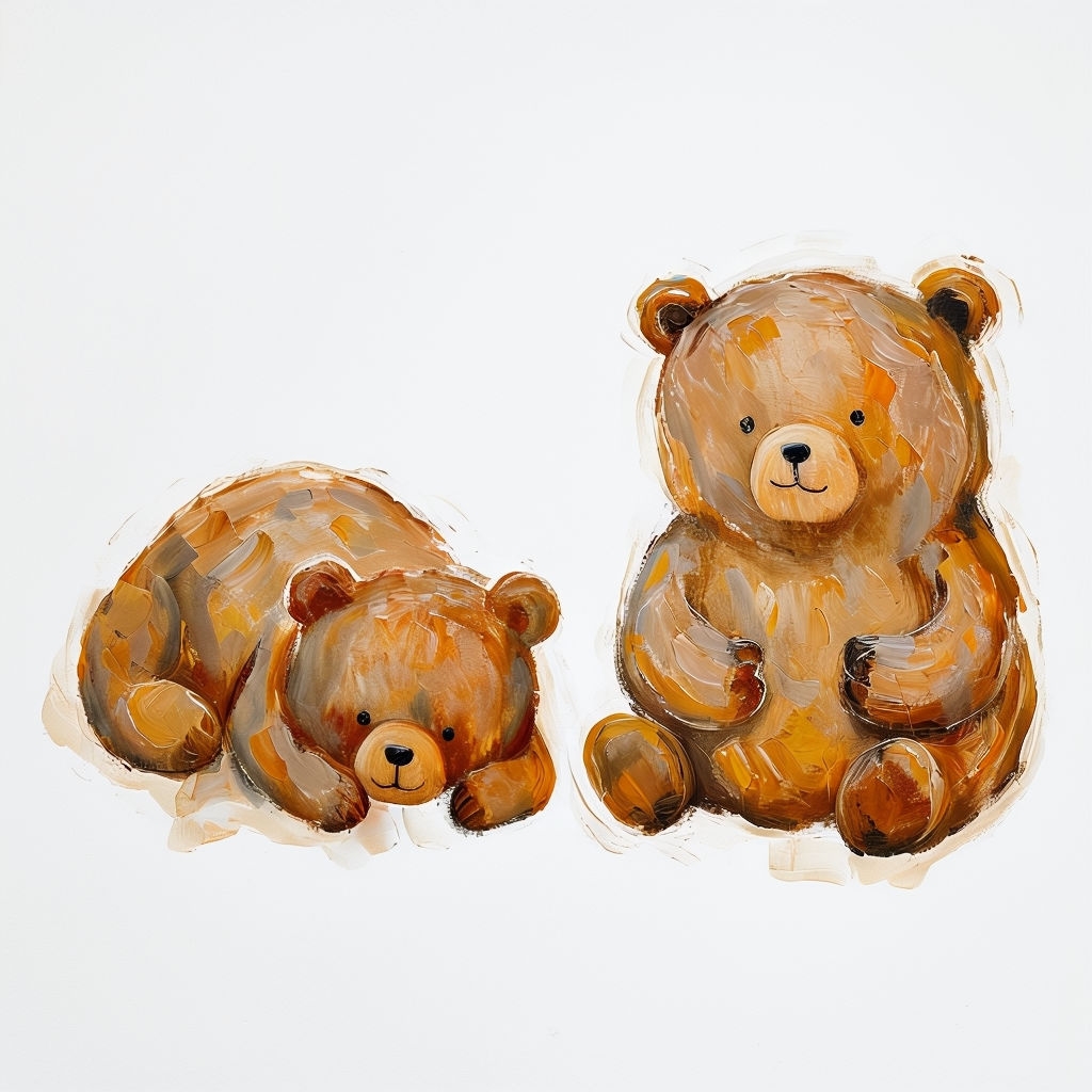 Charming Bear Figures in Earthy Tones Cozy Art Mug