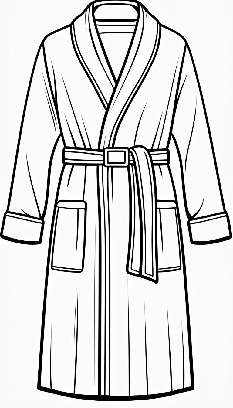 Minimalist Black and White Bathrobe Line Drawing Phone Case Cover