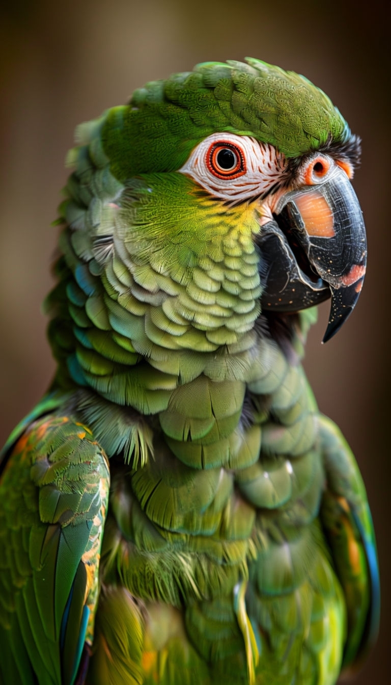 Vivid Close-Up of African Parrot with Detailed Feather Texture Mobile Wallpaper