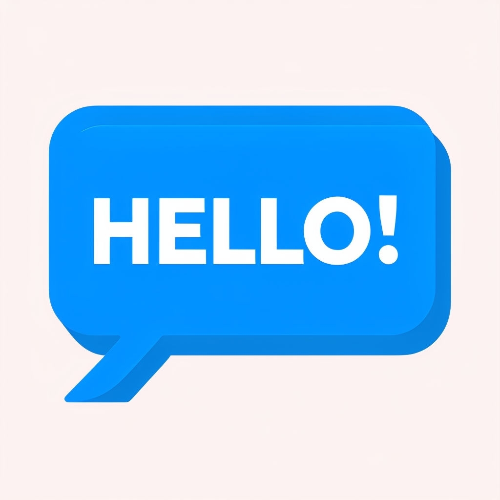 Bright Blue Speech Bubble Hello Icon Minimalist Sticker