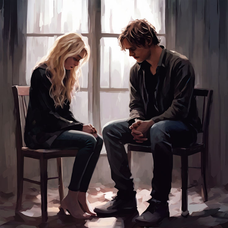 A girl sad and a guy