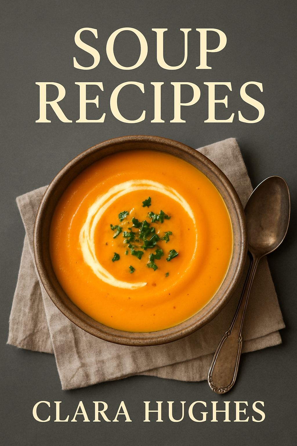 Delicious Soup Recipes Cookbook Cover by Clara Hughes EBook Cover