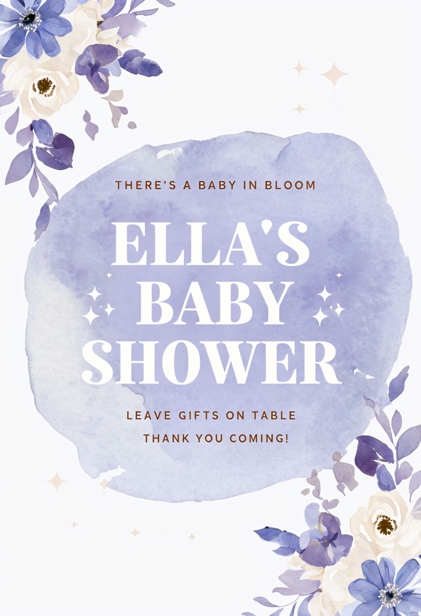 Elegant Lavender Baby Shower Invitation Card Design Event Sign