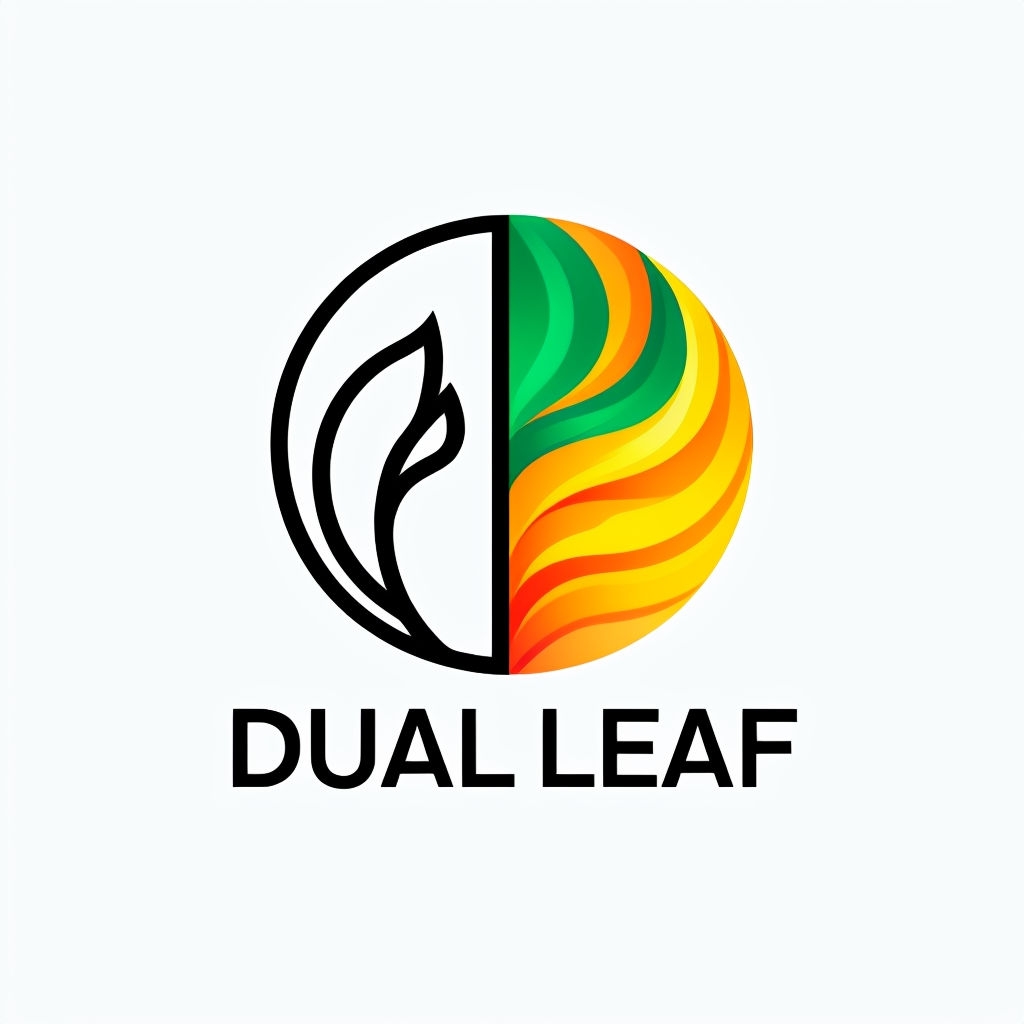 Modern Dual Leaf Abstract Colorful Logo Design