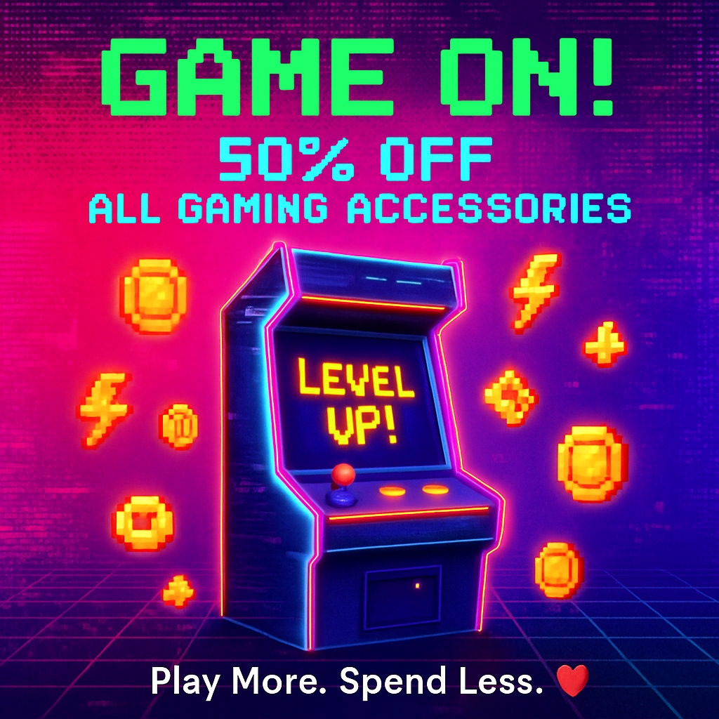 Vibrant Retro Arcade Game Promotion with Pixel Art Elements Ads
