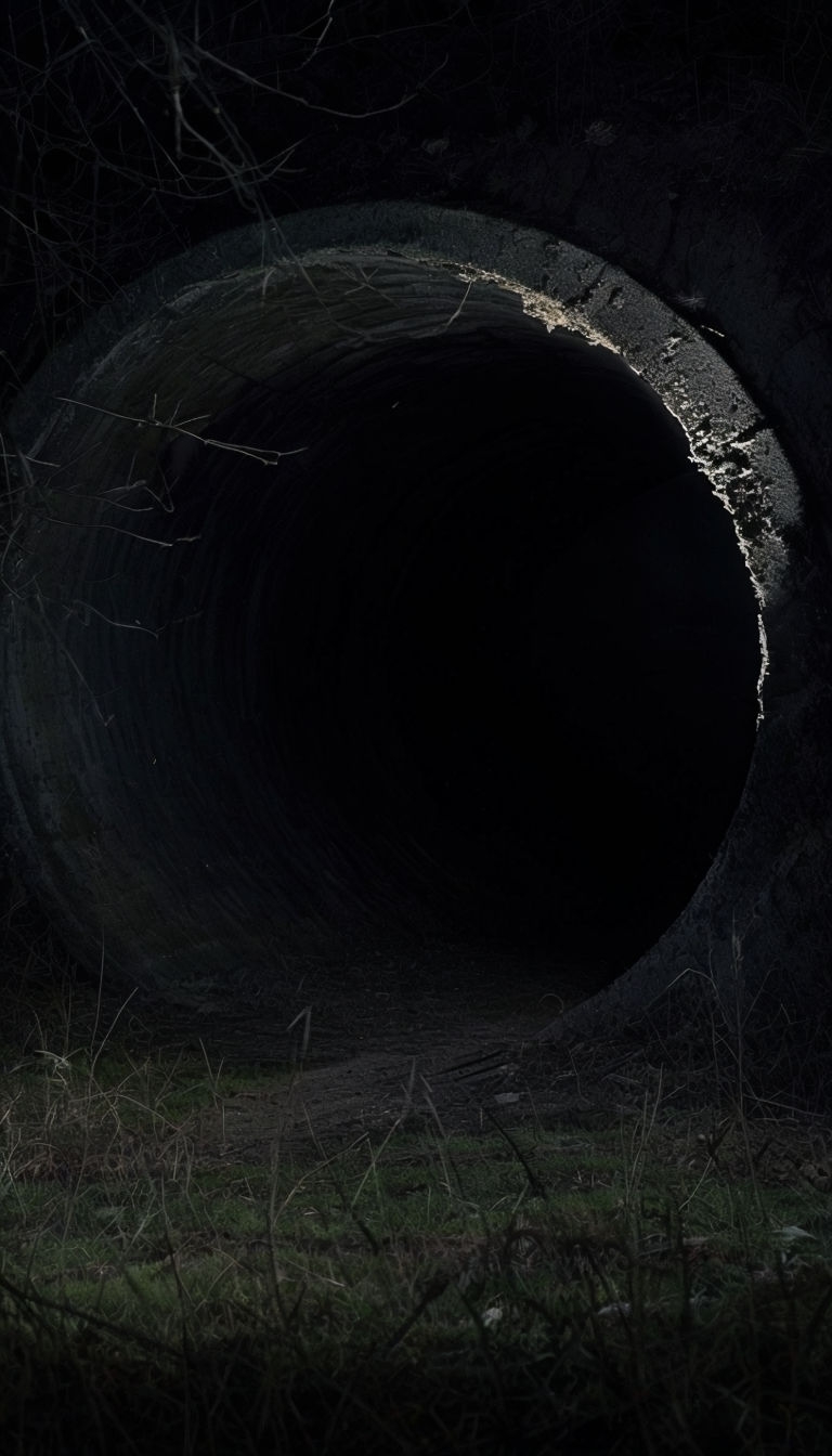 Eerie Dark Tunnel Scene with Mysterious Lighting Mobile Wallpaper
