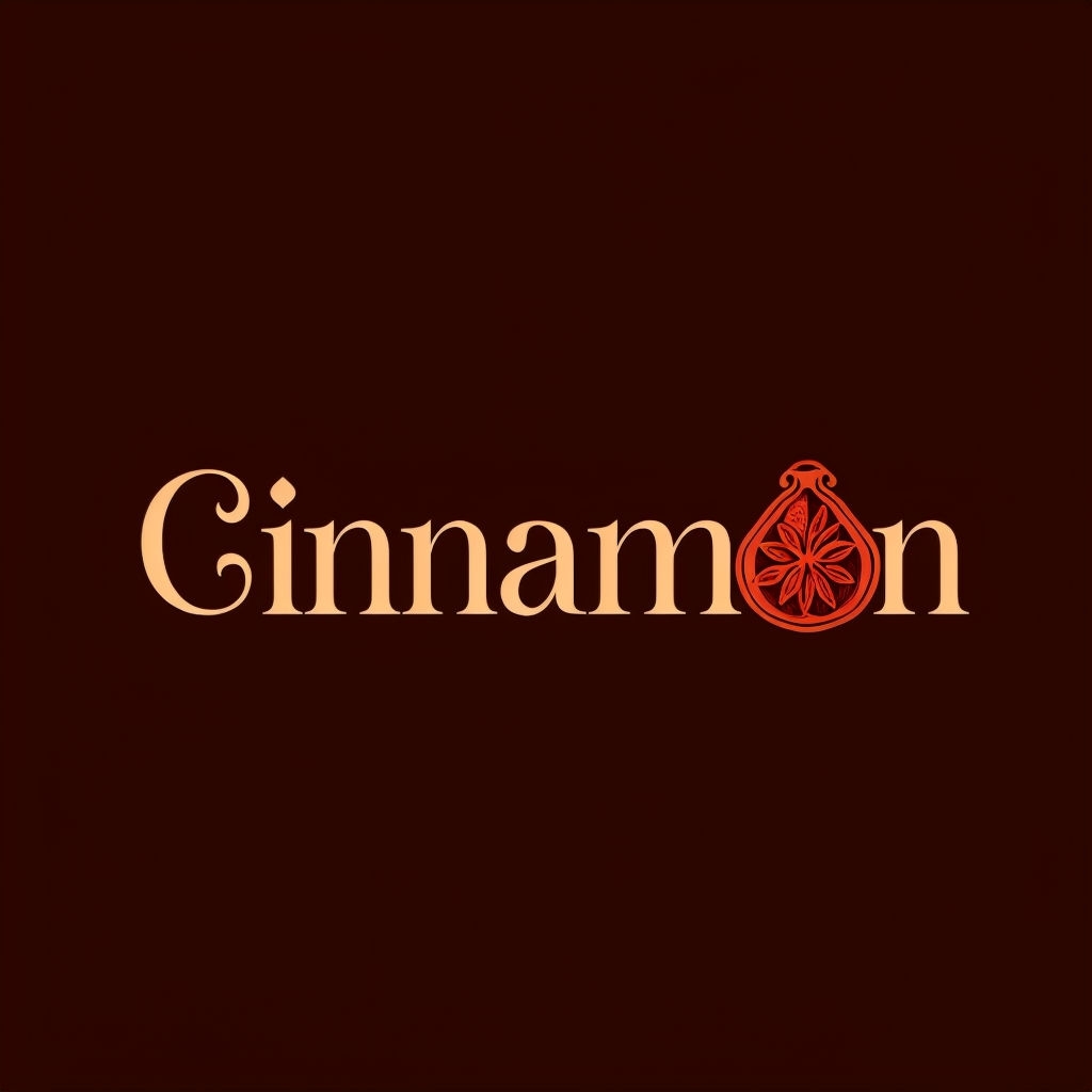 Elegant Cinnamon Logo with Intricate Design Elements