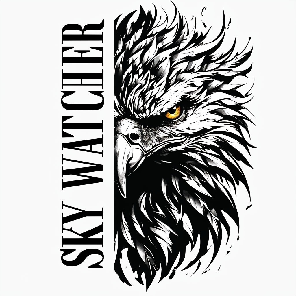 Sky Watcher Eagle Graphic Design T-Shirt