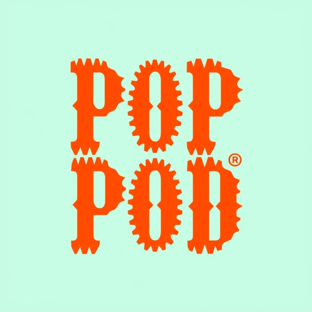 Vibrant Minimalist POP POD Logo on Mint Green Background