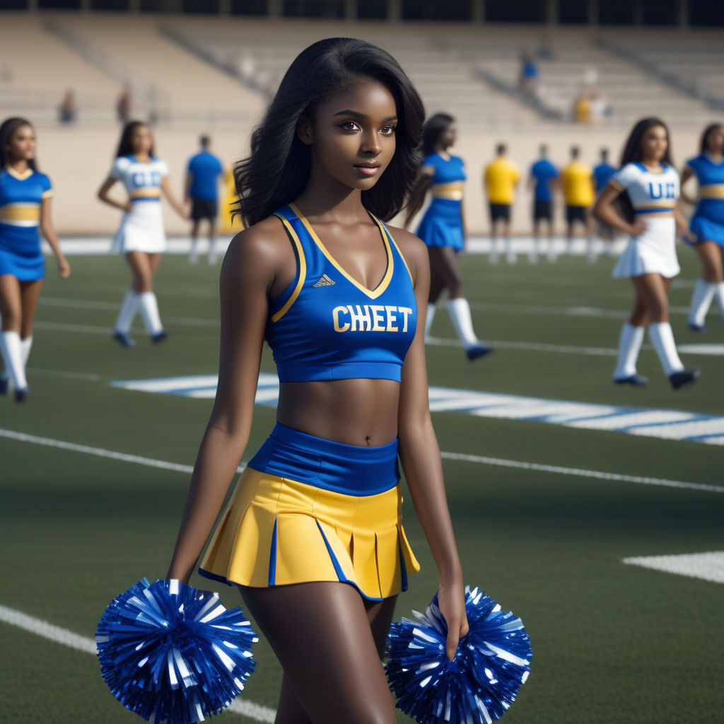 black female cheerleader twerking naked on a basketball court cheering and  dancing