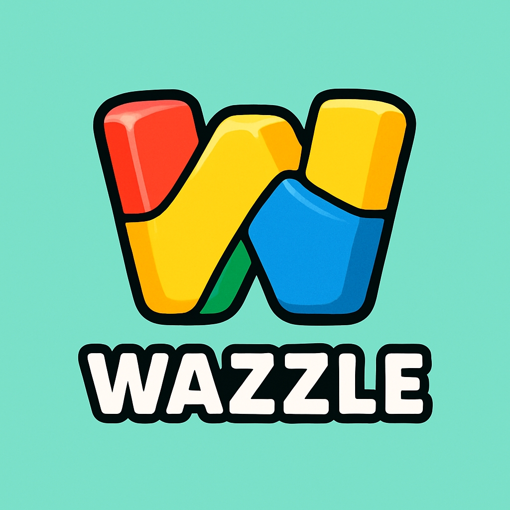 Vibrant Wazzle Logo Design on Mint Green Background Logo