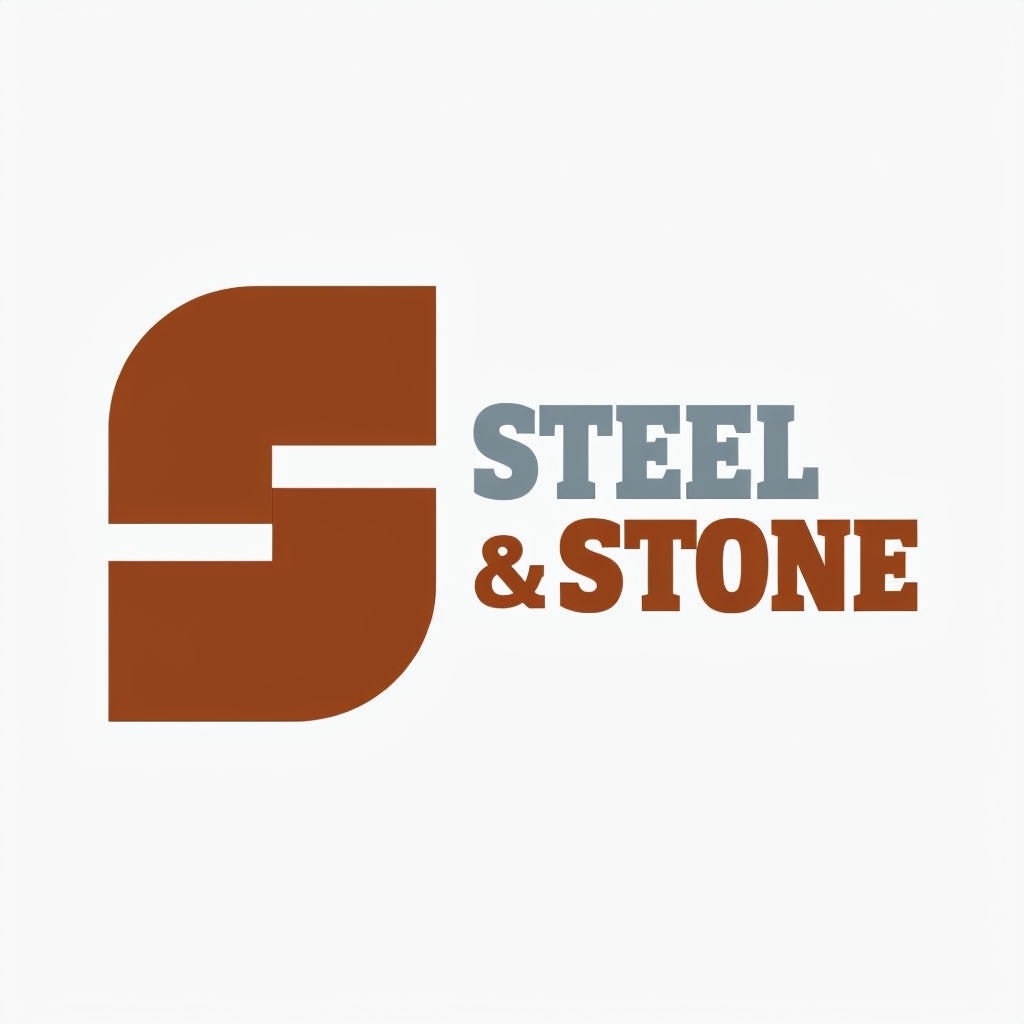 Bold Minimalist Steel & Stone Coffee Logo Design