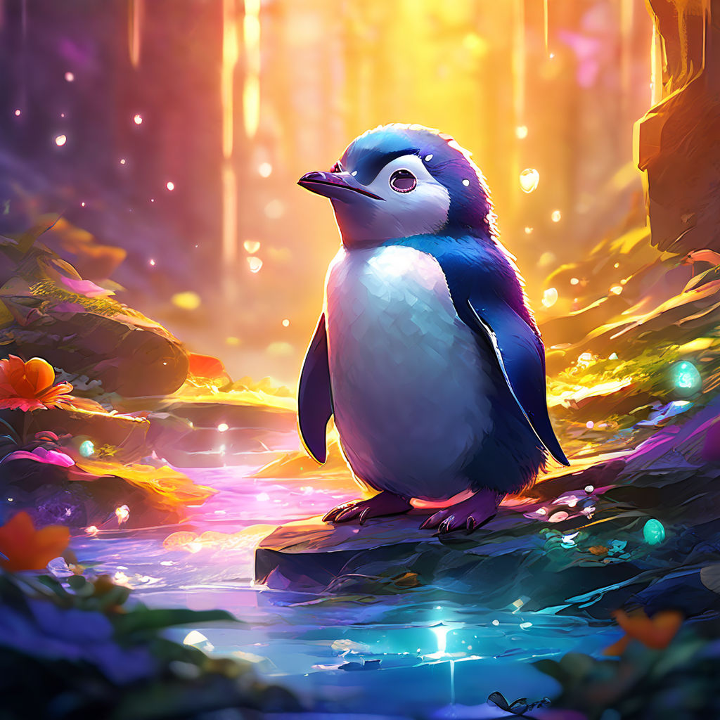 Young penguin and companions discover seven enchanting magic... by Nur