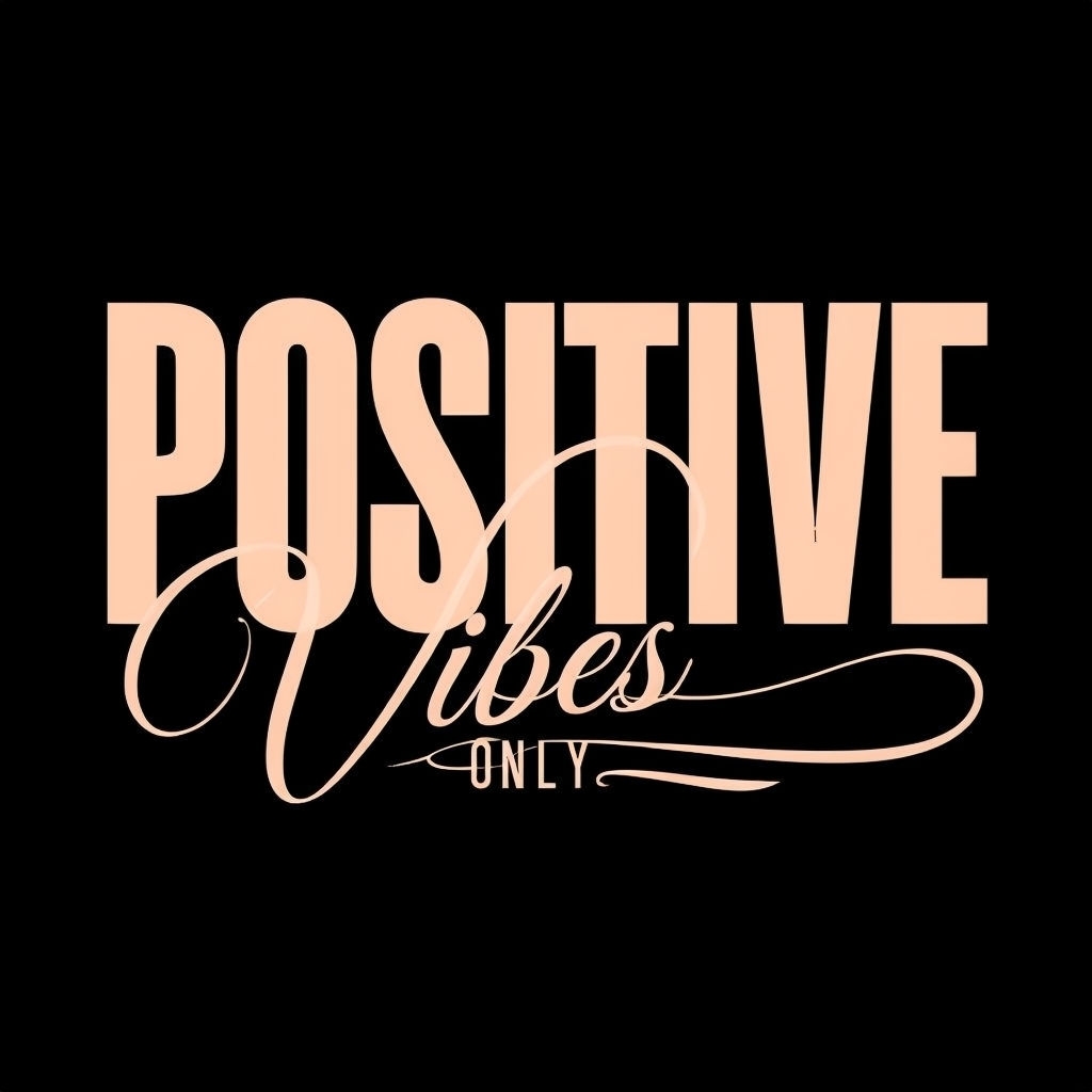 Positive Vibes Only Motivational Typography Art Poster