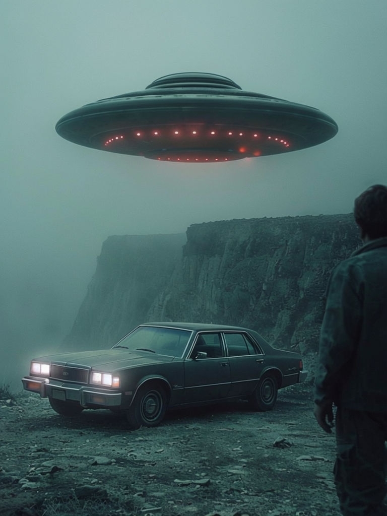 Mysterious UFO Encounter Cinematic Art Print