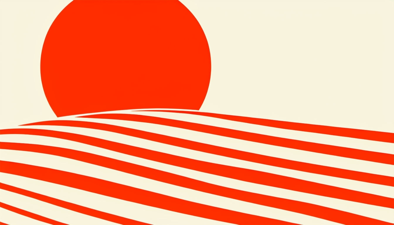 Bold Red Geometric Shapes on Cream Minimalist Background Virtual Backgrounds