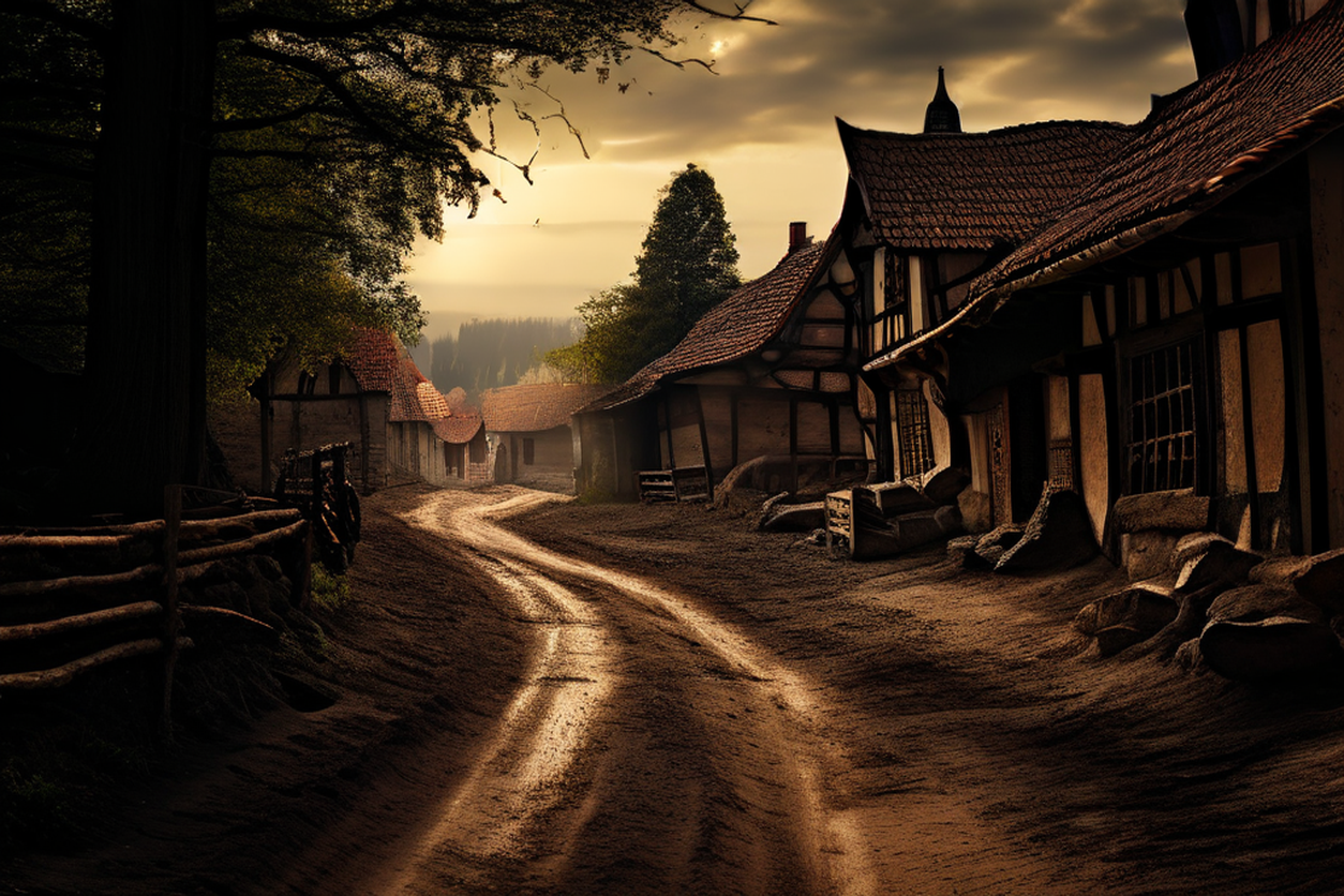 Medieval-style dark dirt roads by 명뚜비 - Playground