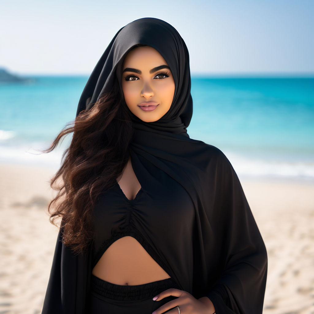 a hot sexy arabian girl wearing a cover up only