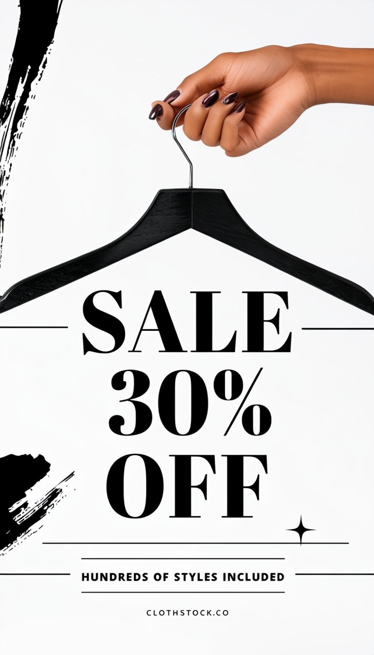 Minimalist Clothing Sale Advertisement with Hanger Design Ads