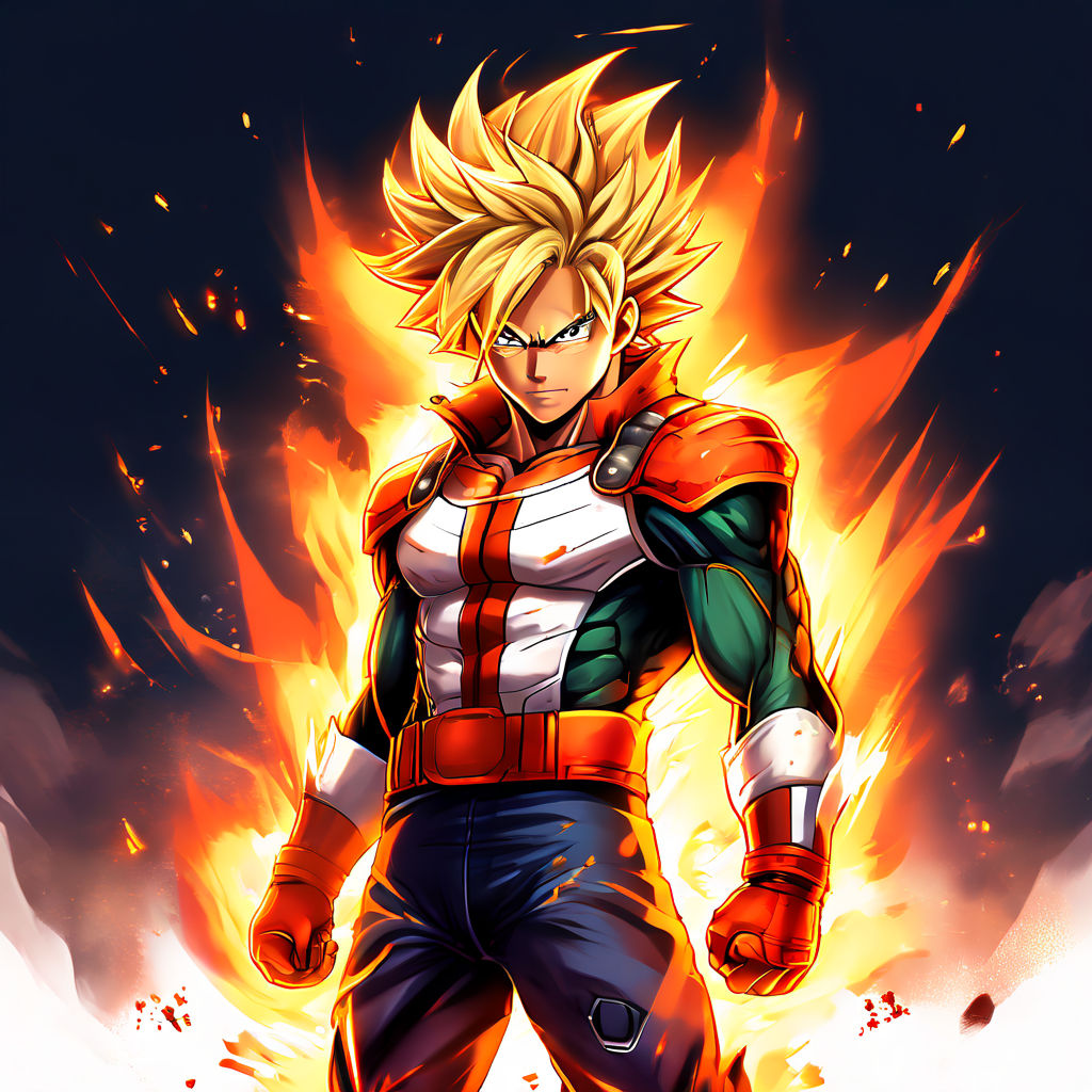 All might deku bakugo goku my hero Academia Dragon Ball Z by Derek ...