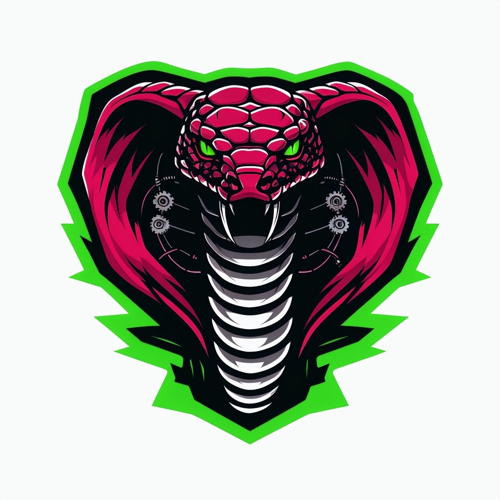 Intricate Biomechanical Cobra Head Illustration Hat Design
