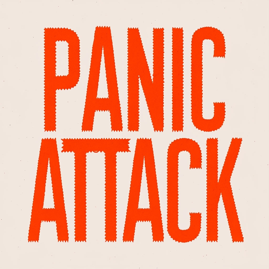 Bold Panic Attack Typography Design T-Shirt