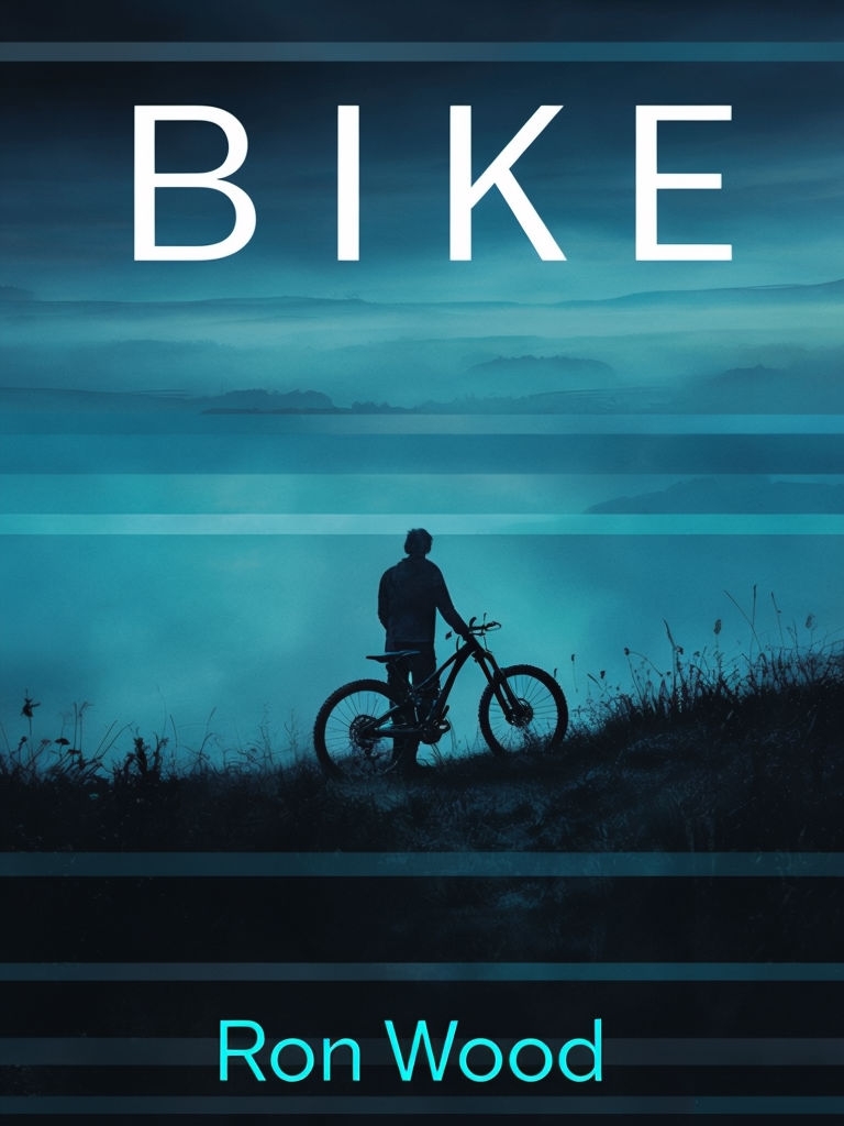 Mysterious Mountain Biker Silhouette EBook Cover Design