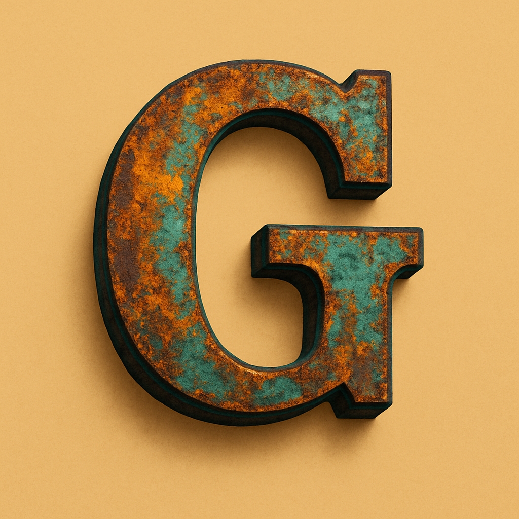 Rustic Textured Letter G on Beige Background Monogram
