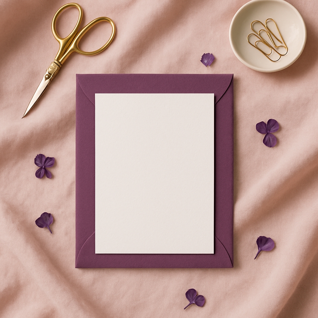 Elegant Minimalist Stationery Flat Lay Mockup