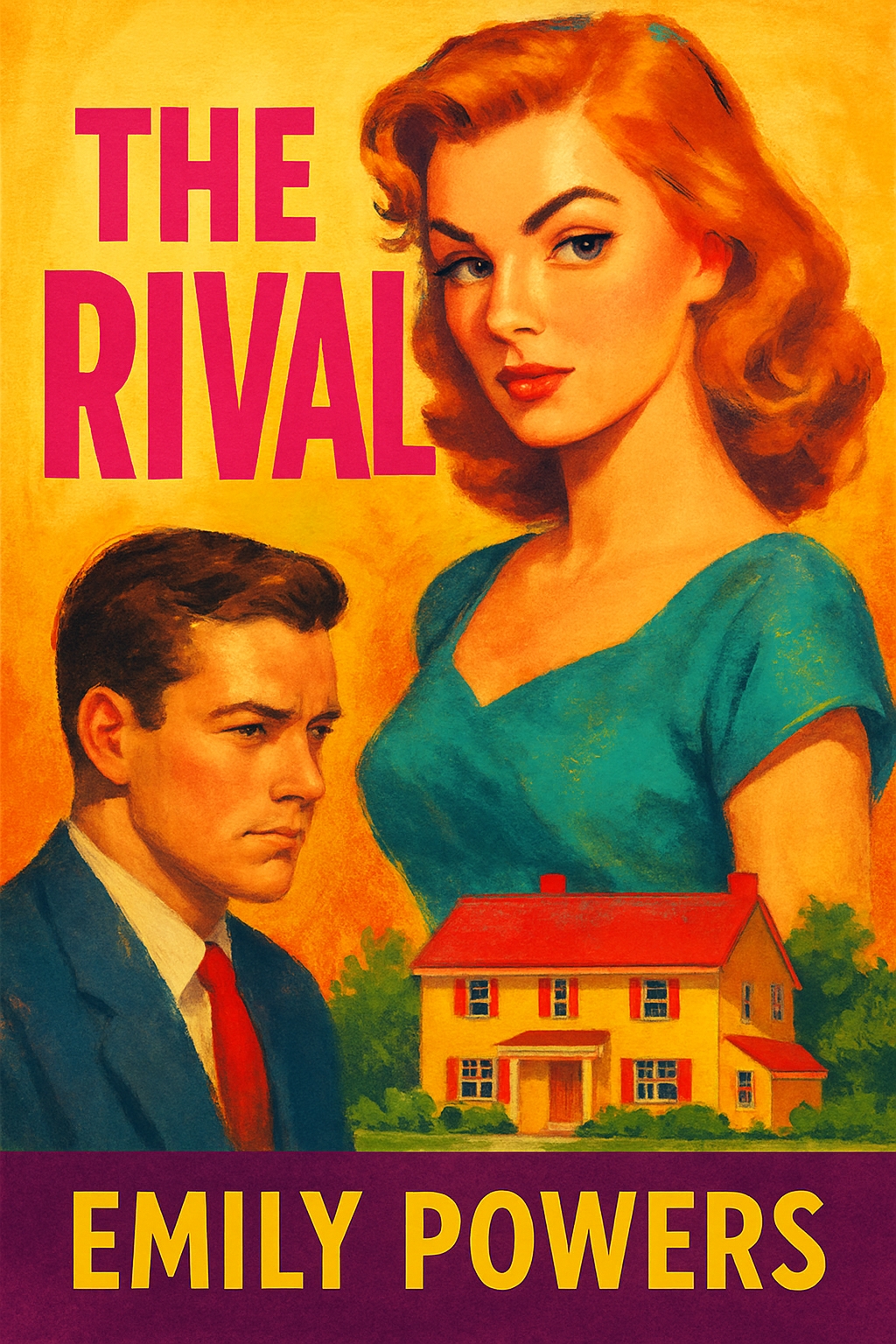 Vintage Style Cover Art for The Rival by Emily Powers EBook Cover