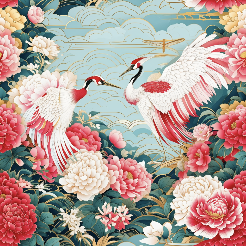 Asian Pink Cranes