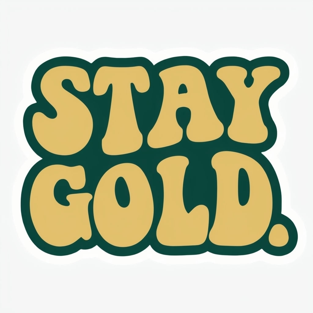 Retro Inspired Stay Gold Typography Design Sticker
