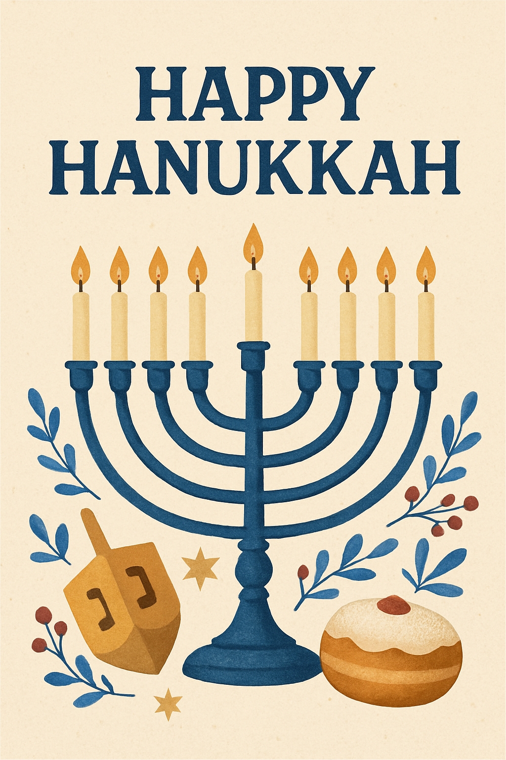 Festive Hanukkah Menorah Greeting Card Design for Celebration Cards & Invites
