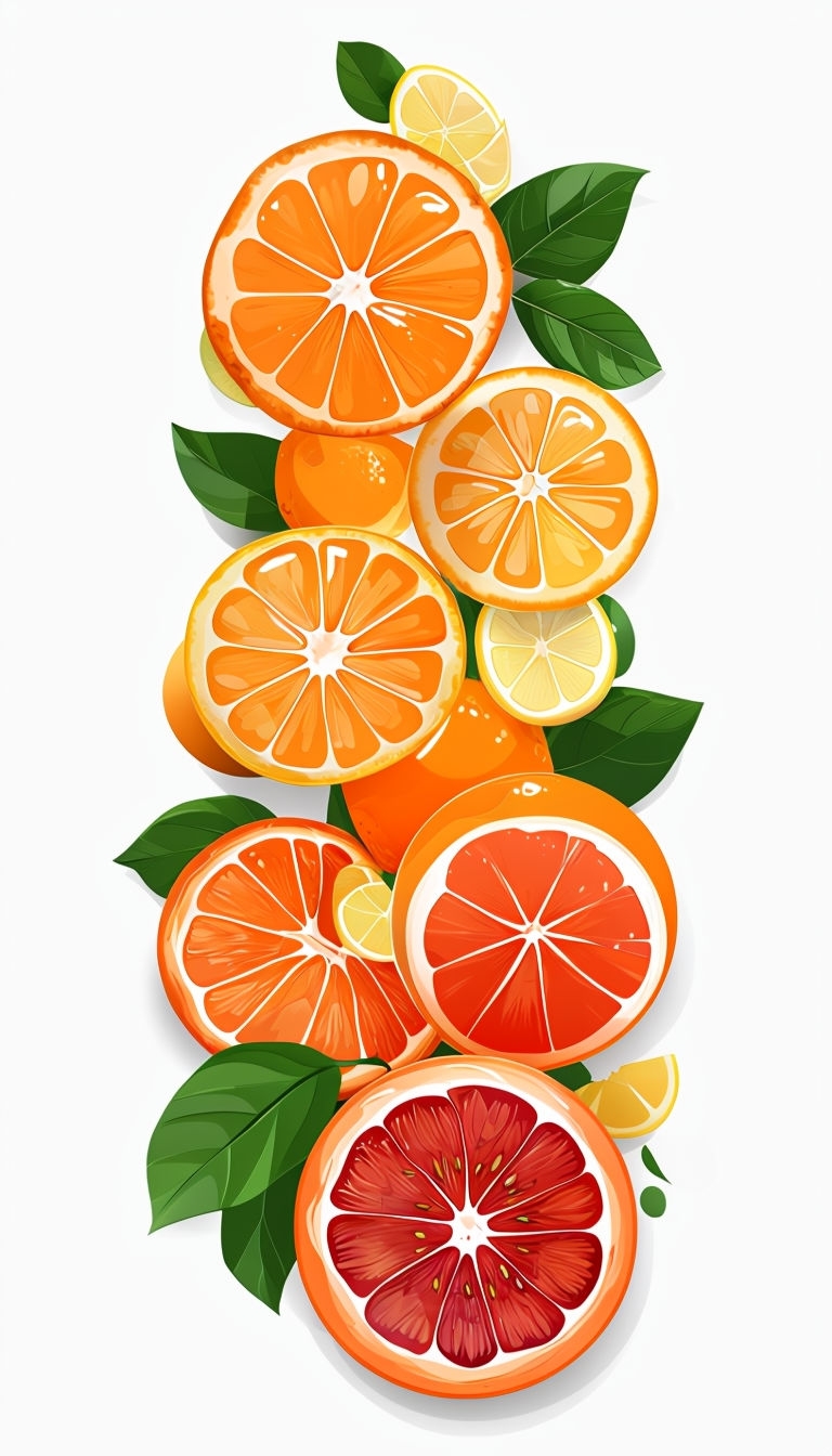 Vibrant Citrus Fruit Illustration for Fresh Phone Case Cover