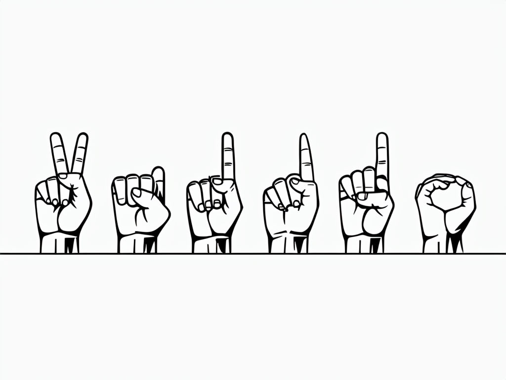 Sign Language Hand Gestures Minimalist Design T-Shirt