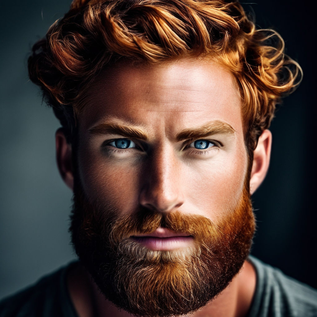 a tall caucasian human male with ginger hair