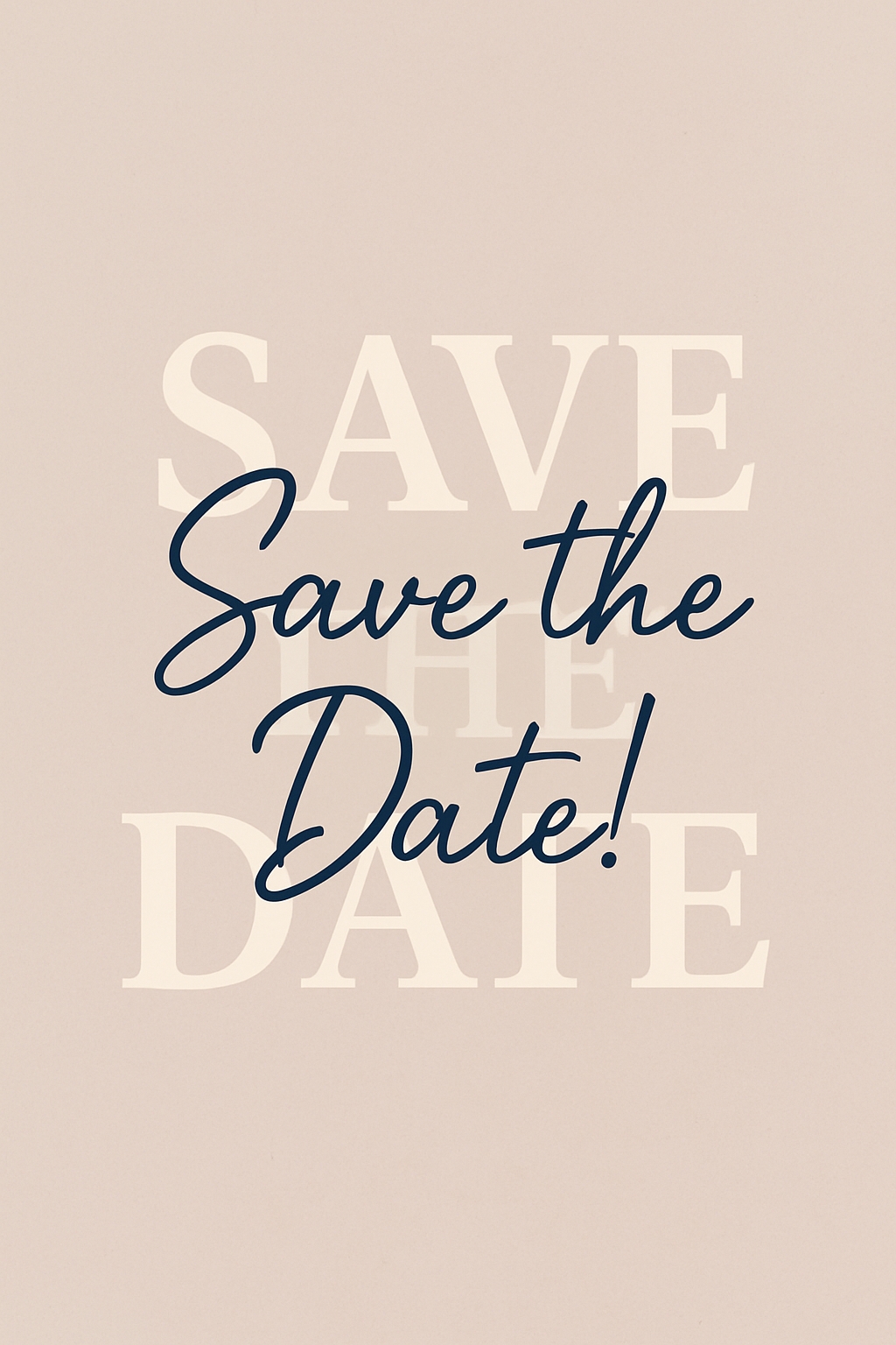 Elegant Minimalist Save the Date Card Design with Navy Script Cards & Invites