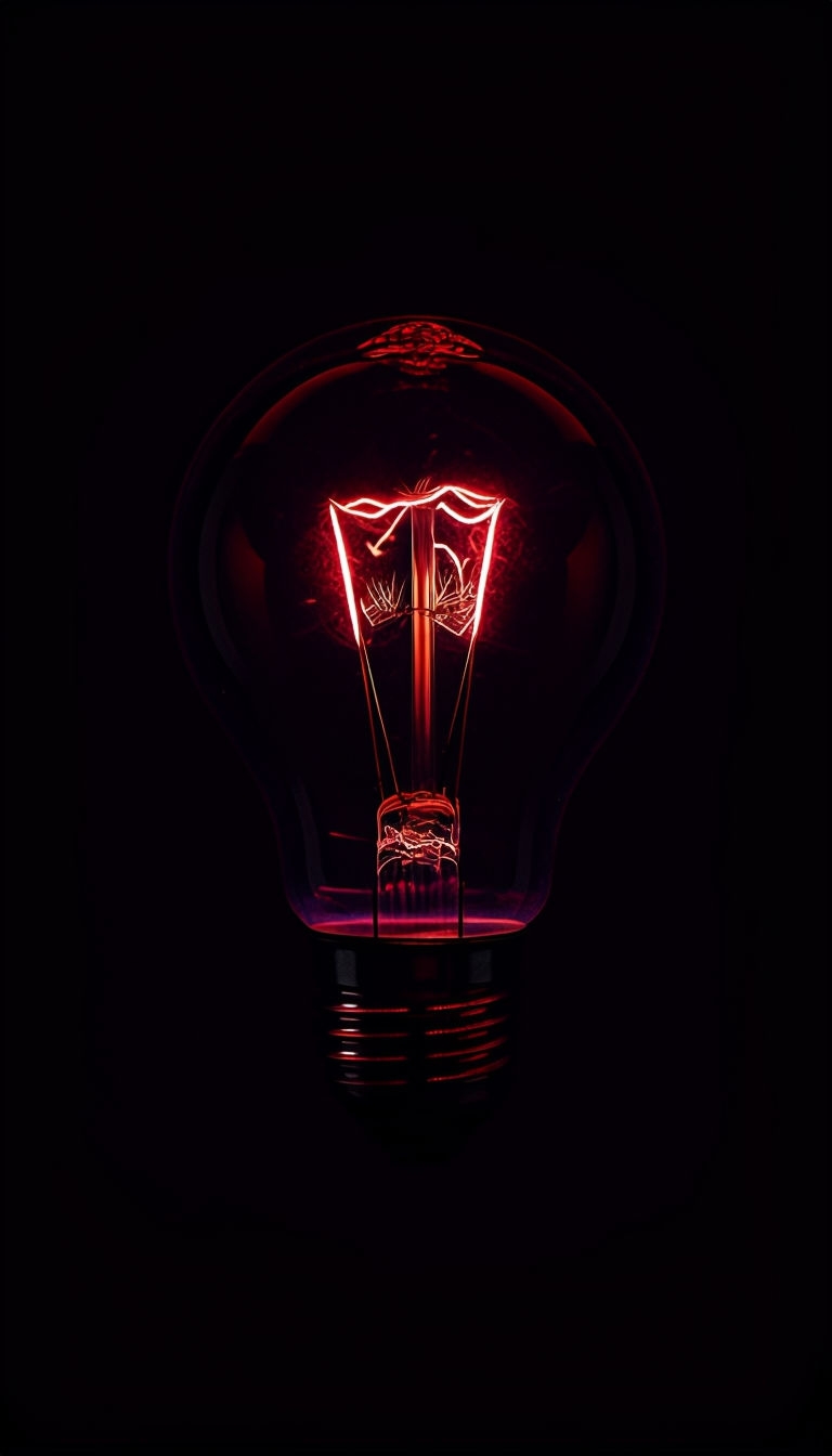 Vivid Crimson Edison Bulb Minimalist Photo Art Phone Case Cover