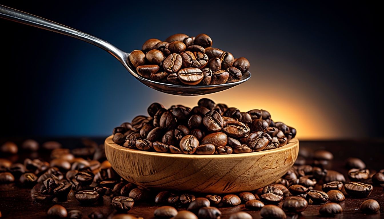 Warm Inviting Coffee Beans Close-Up Photograph for Virtual Backgrounds